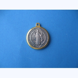 Medal Św. Benedykta w złotej obramówce 3,5 cm